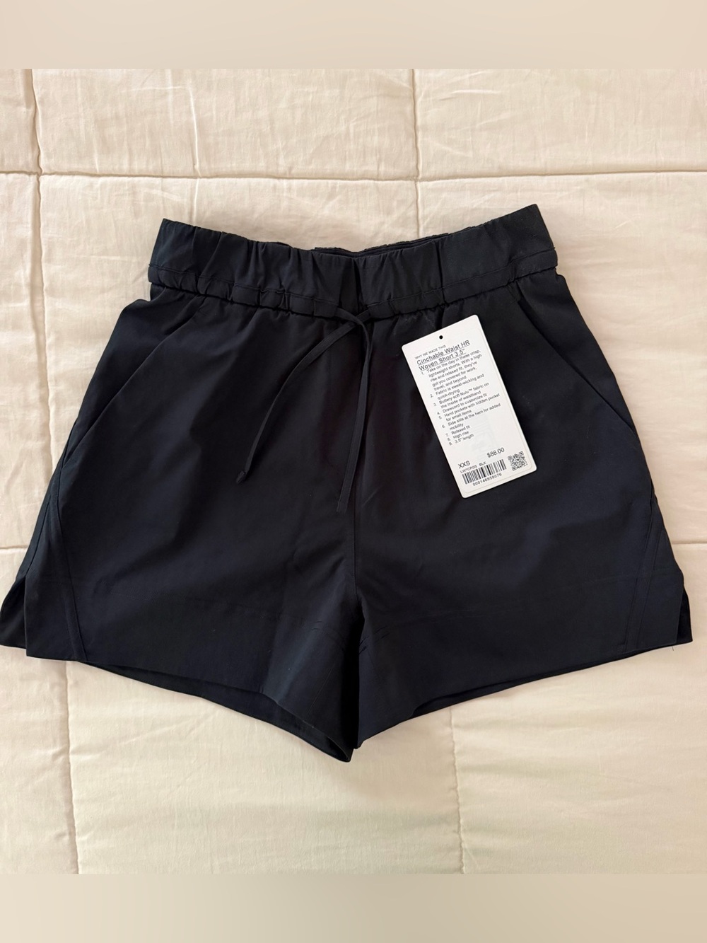 lululemon athletica Cinchable Black High-Rise 3.5” Drawstring Shorts